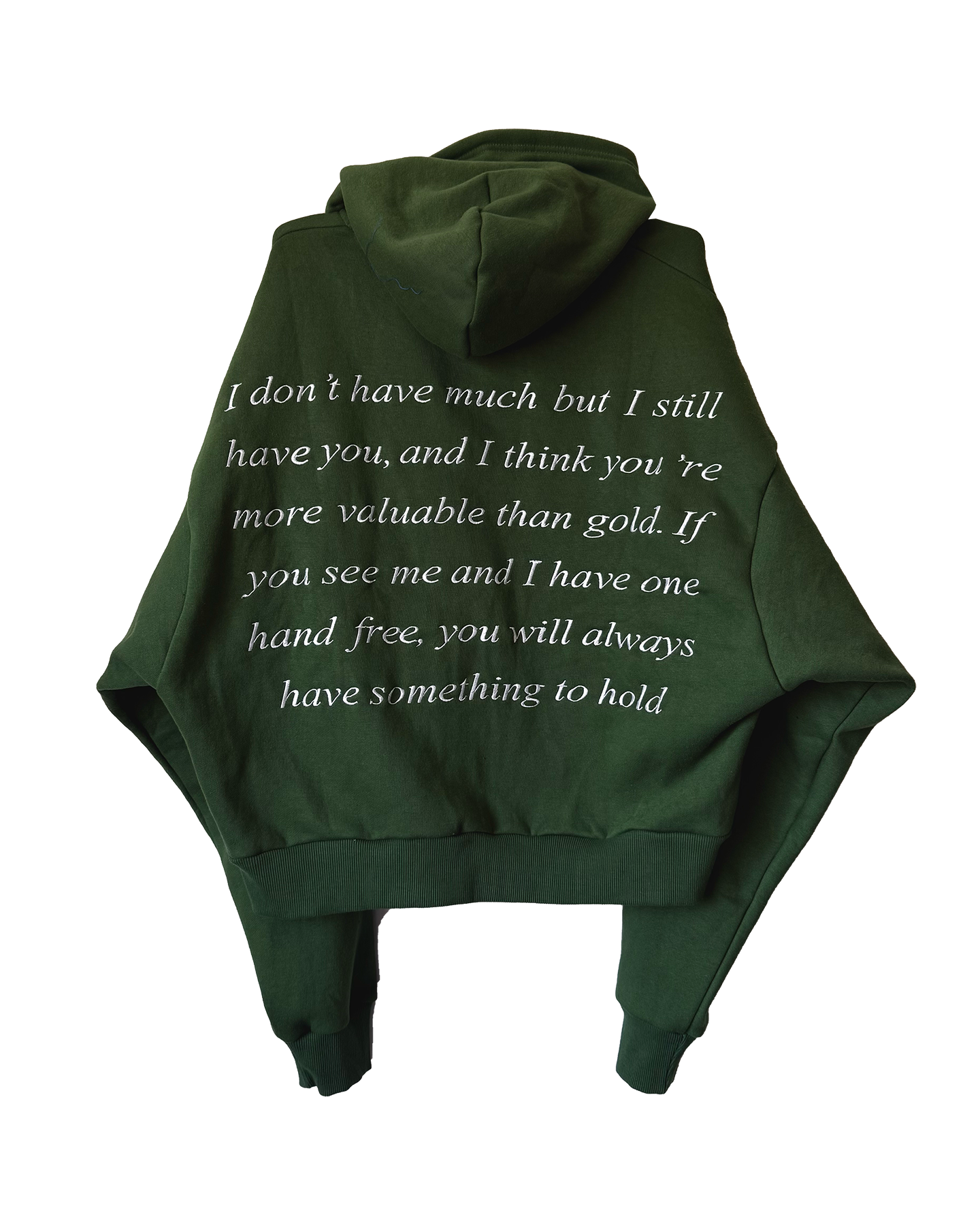 Hand To Hold - Embroidered Green Rivet Zippy