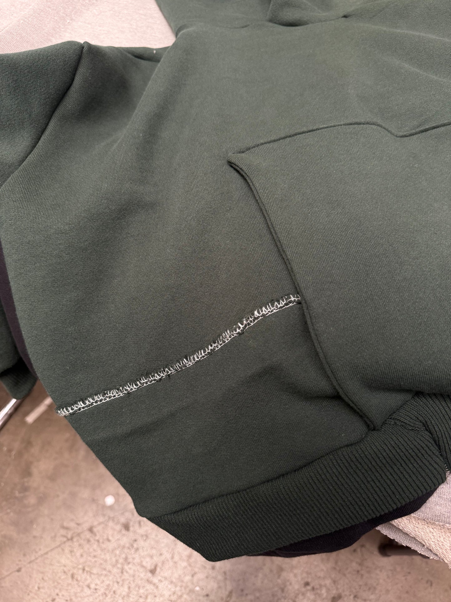 One Step Forward - 1/1 Handmade 18oz Hoodie Pine Green