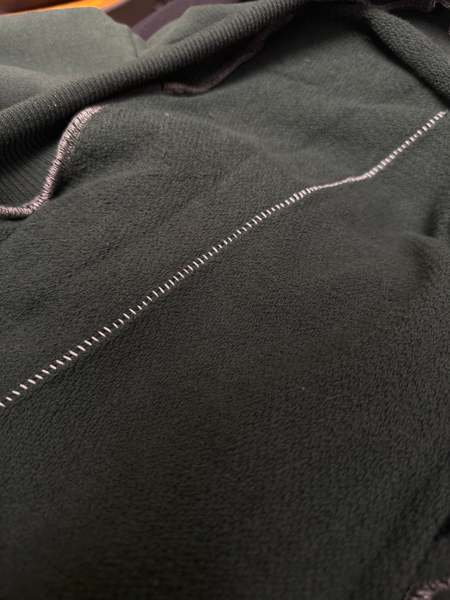 One Step Forward - 1/1 Handmade 18oz Hoodie Pine Green