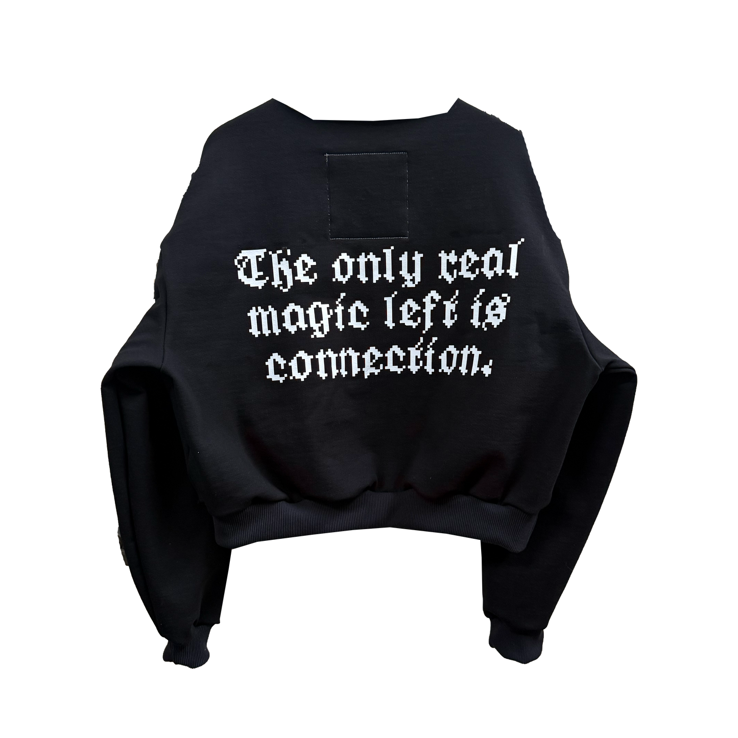 Connection Hopper - 1/1 Jet Black Raw Neck Crewneck