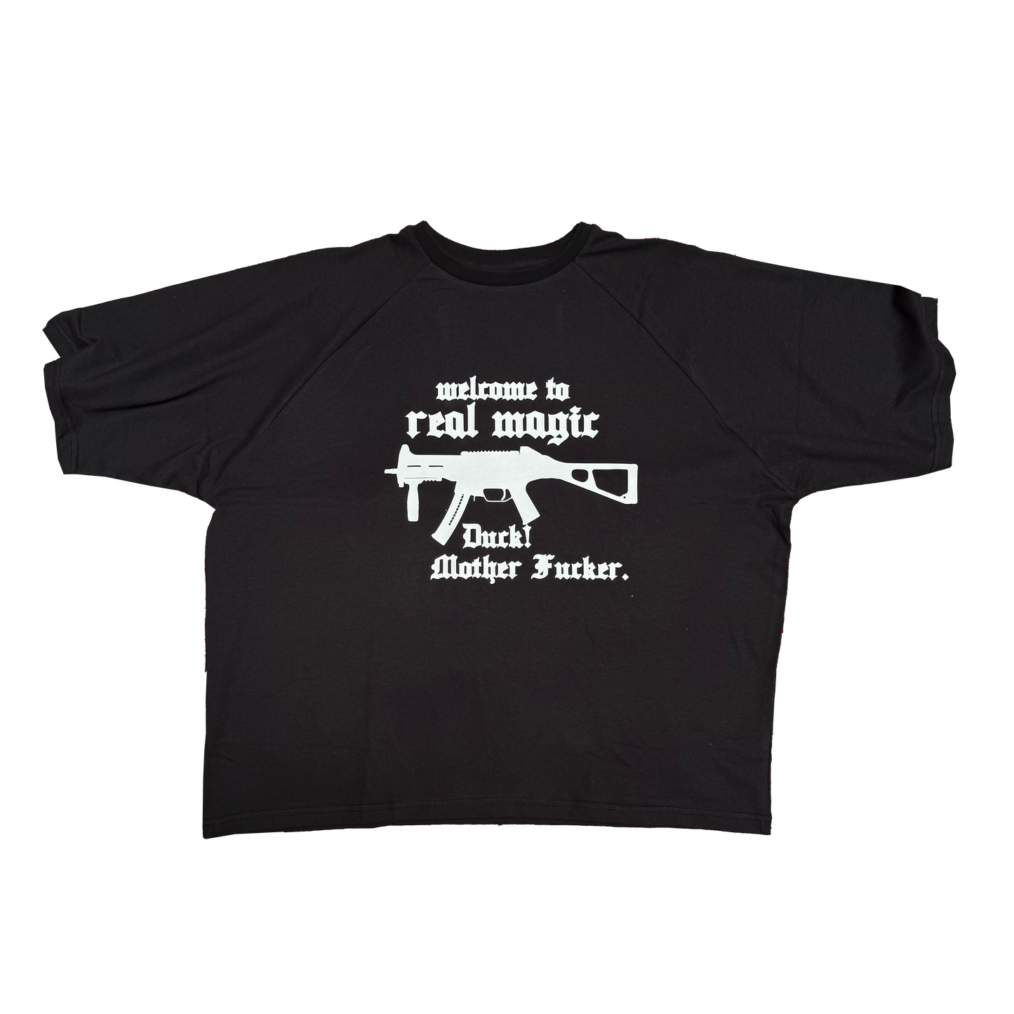 Duck! - Heavy Boxy Raglan Tee Black
