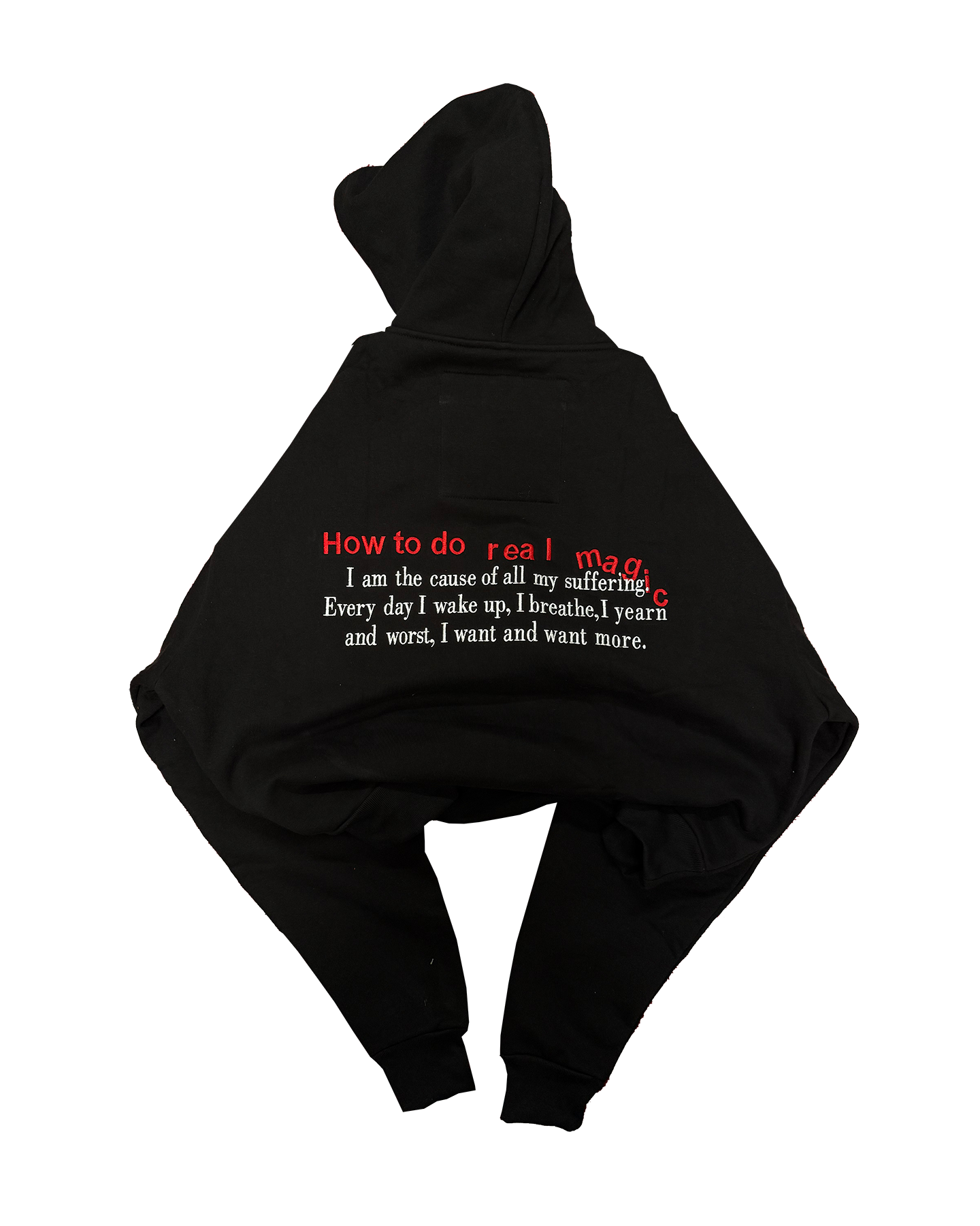 Suffering - Embroidered Black Rivet Zippy