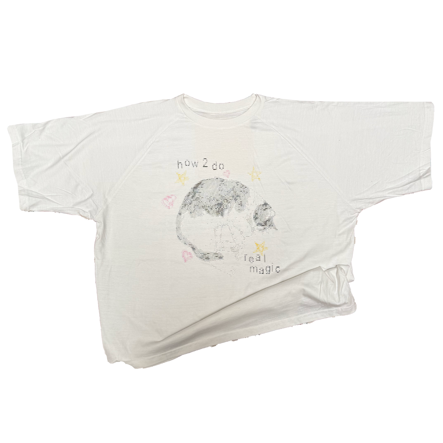 ASCII CAT - Heavy Boxy Raglan Tee White