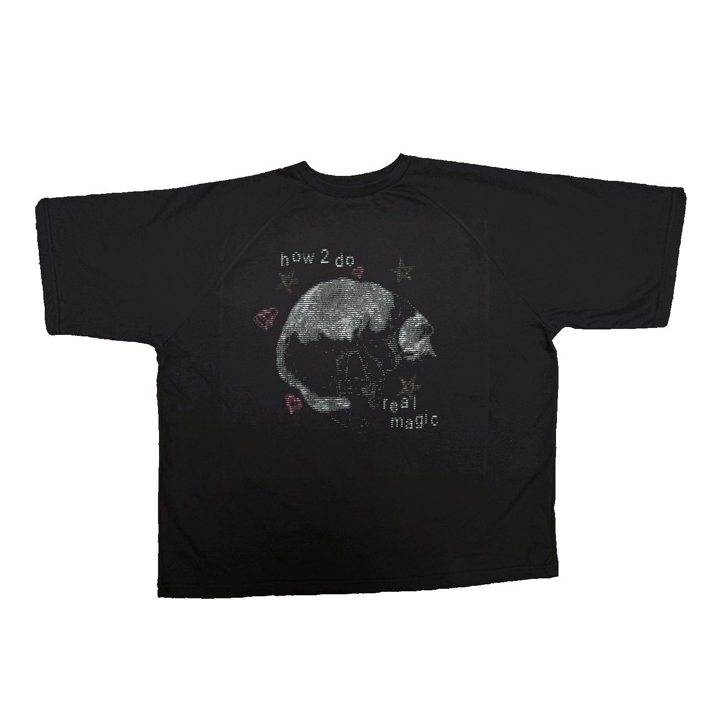 ASCII CAT - Heavy Boxy Raglan Tee Black