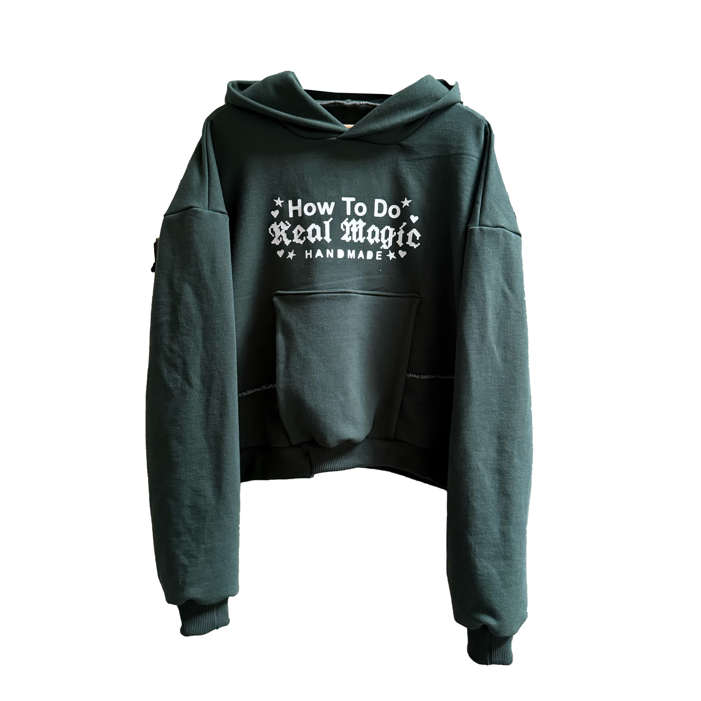 One Step Forward - 1/1 Handmade 18oz Hoodie Pine Green