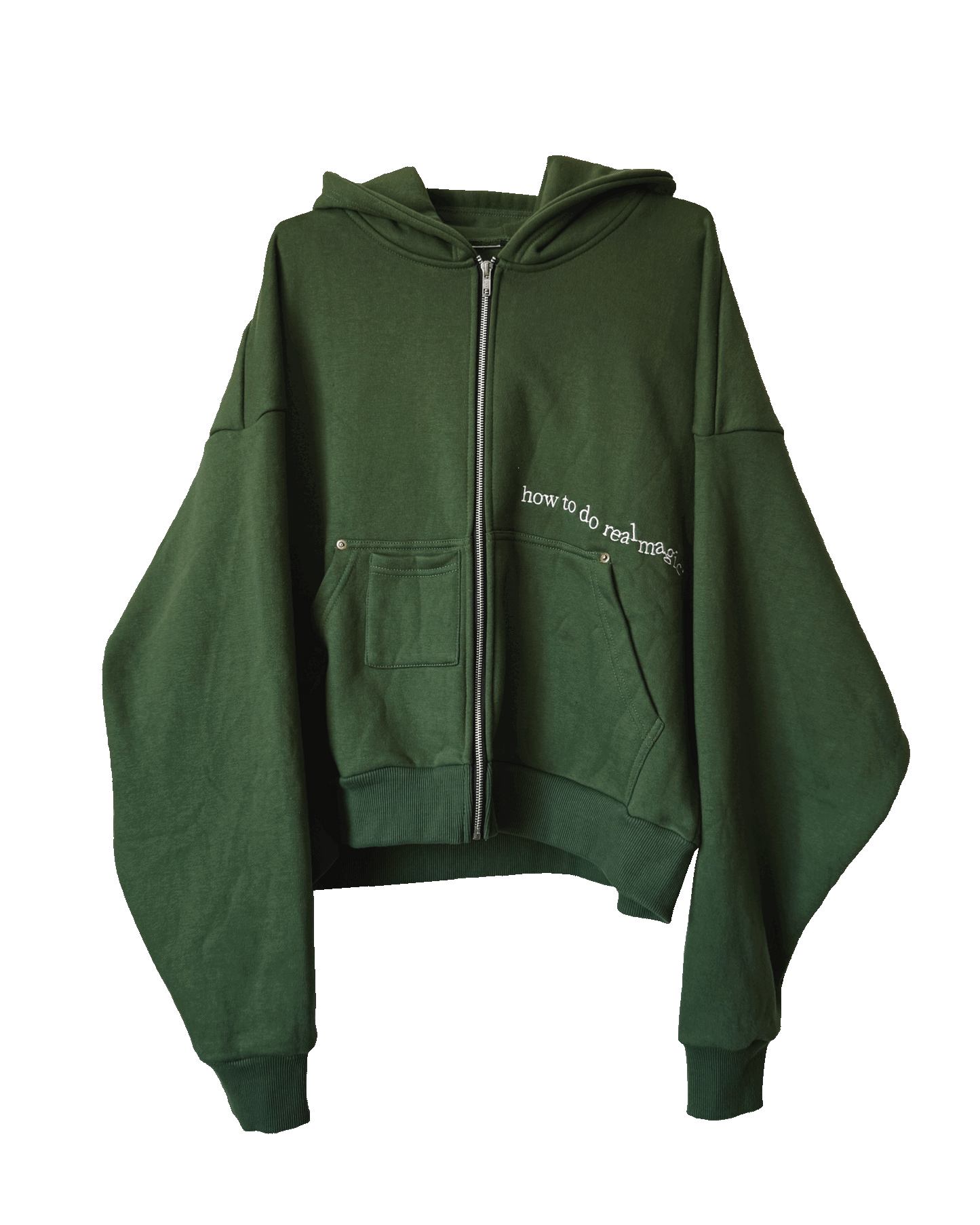 Hand To Hold -  Embroidered Green Rivet Zippy