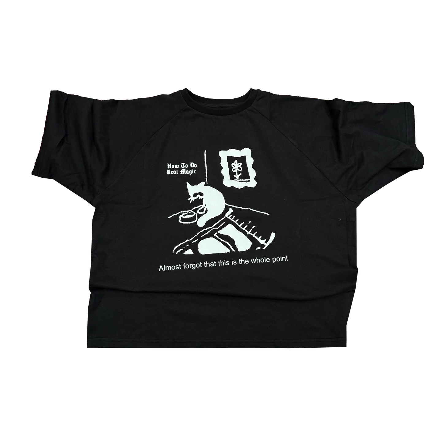 Almost Forgot - Heavy Boxy Raglan Tee Black