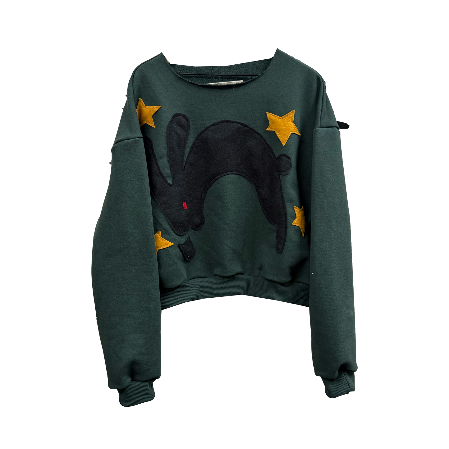 Thankful Hopper - 1/1  Alpine Green Raw Neck Crewneck