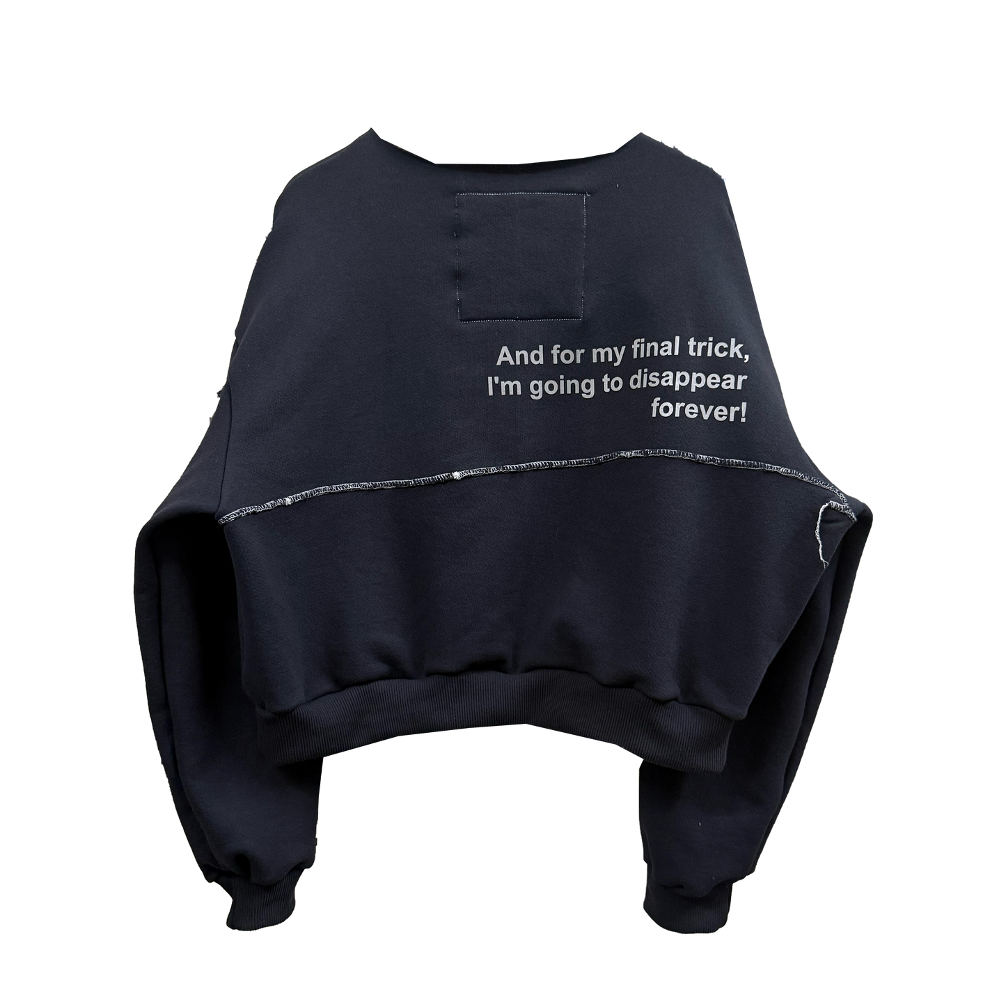 Red and Gold Hopper - 1/1  Washed Black Raw Neck Crewneck