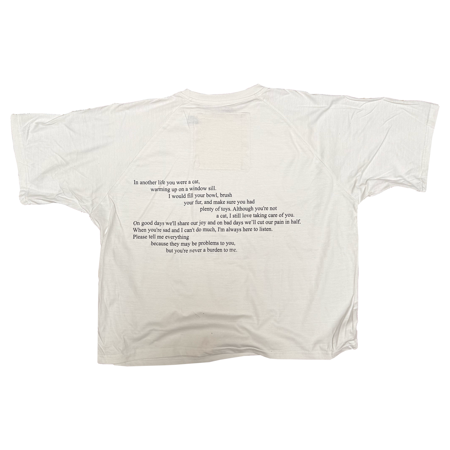 ASCII CAT - Heavy Boxy Raglan Tee White