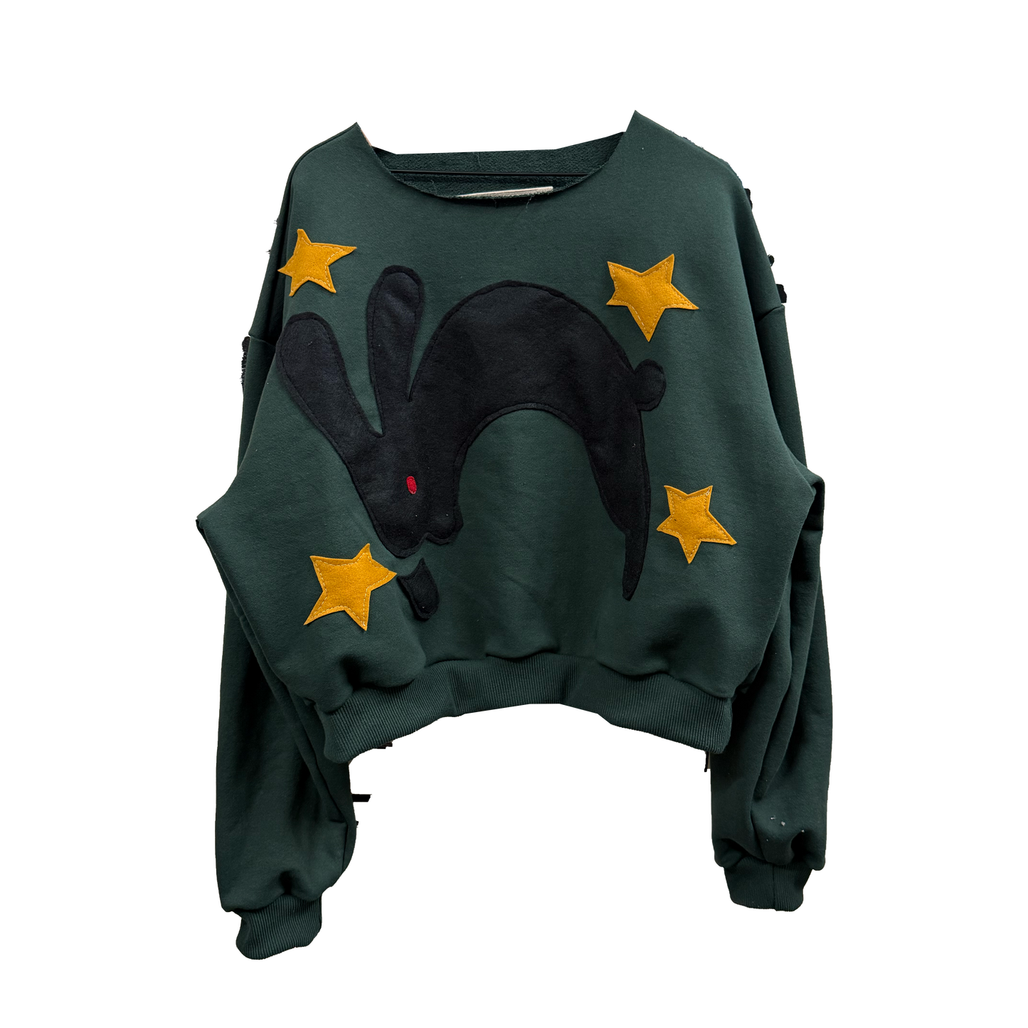 Thankful Hopper - 1/1  Alpine Green Raw Neck Crewneck