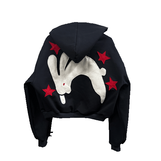 Connection - 1/1  Handmade Heavy Fleece Zipper Hoodie (Jet Black)