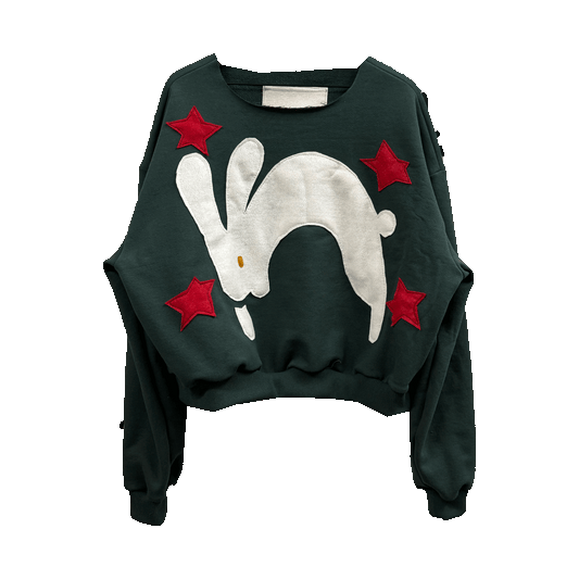 Xmas Hopper - 1/1  Alpine Green Raw Neck Crewneck