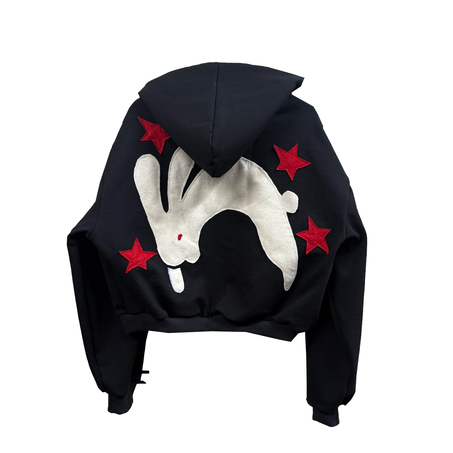 Connection - 1/1  Handmade Heavy Fleece Zipper Hoodie (Jet Black)