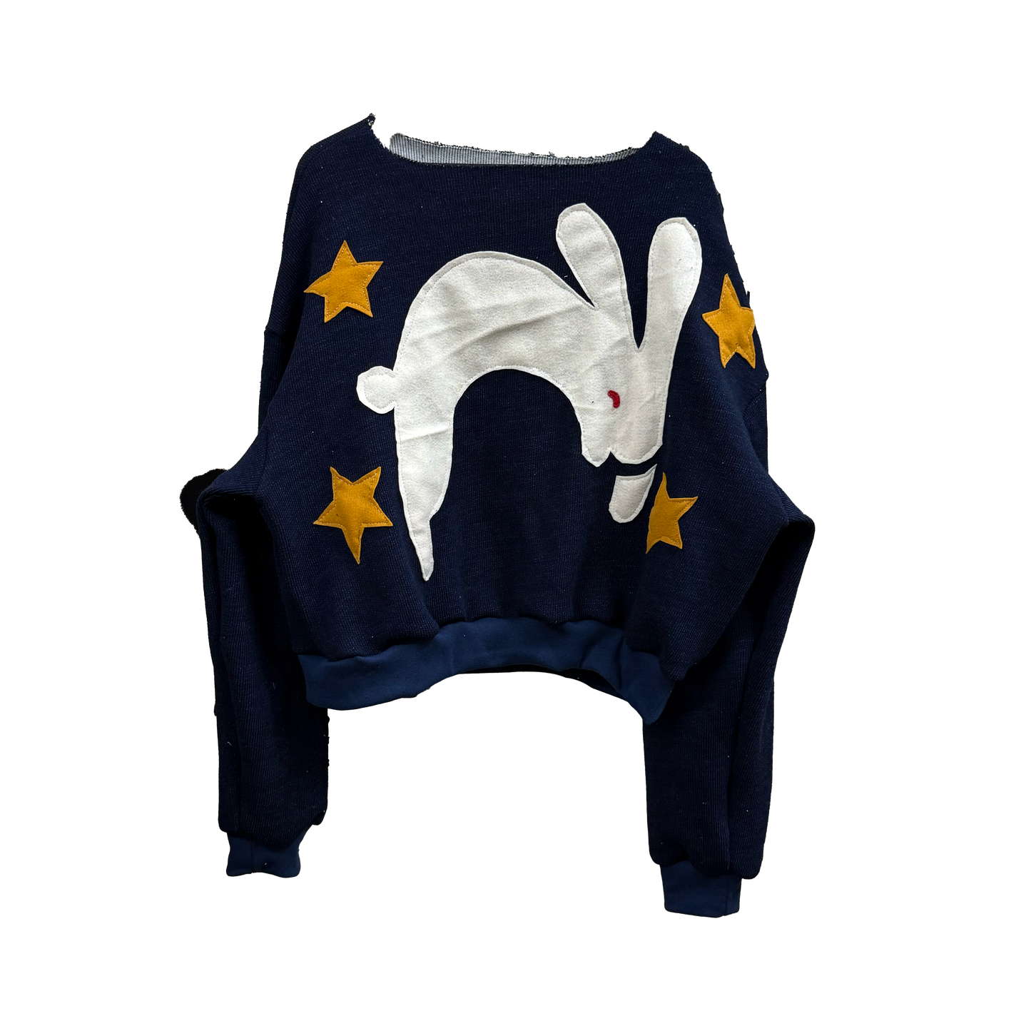 Reversible Hopper  -  Ribbed Soft Wool Blend Raw Neck Crewneck